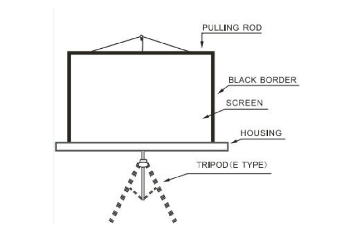 ⁦מסך הקרנה  ATLASTANDגל בגודל2.44 מ' על2.44⁩ – תמונה ⁦2⁩