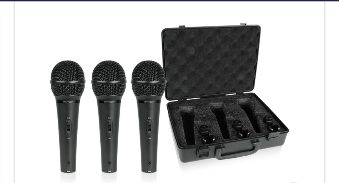 ⁦סט 3 מיקרופונים במארז BEHRINGER⁩ – תמונה ⁦2⁩