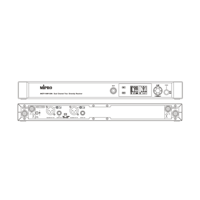 ⁦מקלט כפול 5.8GHz (ללא משדרים) Mipro ACT-5802⁩ – תמונה ⁦2⁩